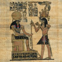 Papiro egiziano dipinto a mano