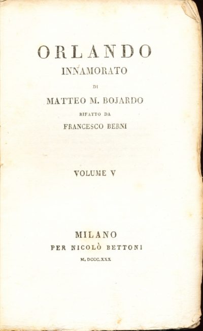 Matteo Maria Bojardo. Orlando innamorato - Volume V (Mini Libro)