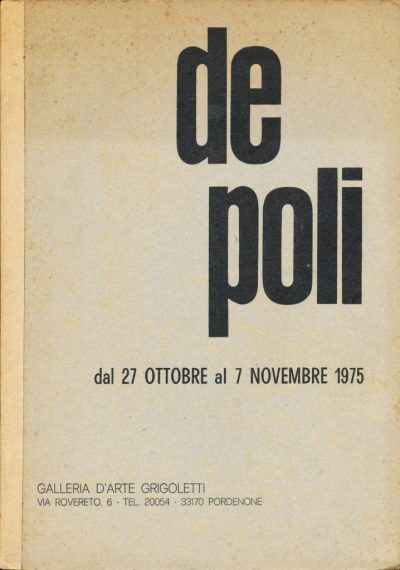 Mario De Poli. Novembre 1975