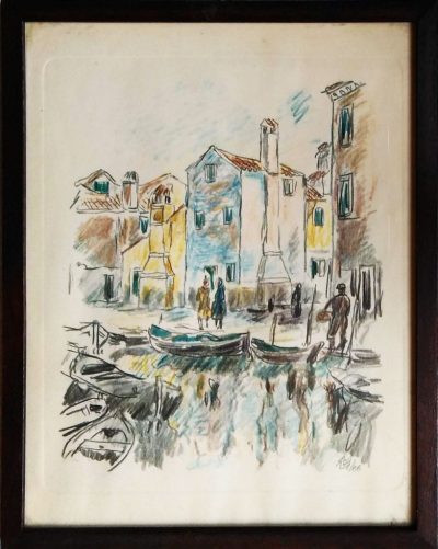 MVM. Il porto e la chiesa - Acquerello (Opera)