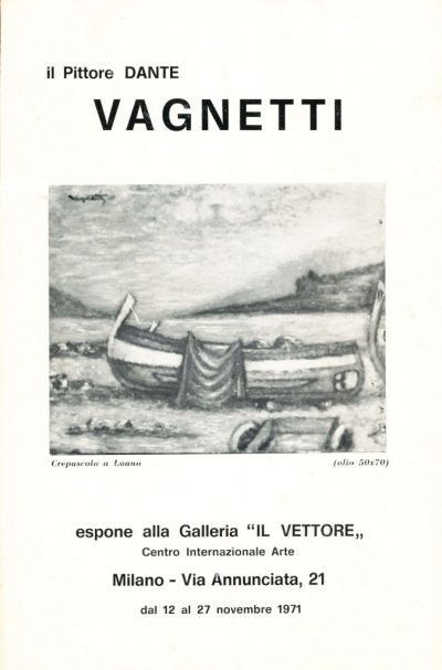 Dante Vagnetti. Galleria Il Vettore, Milano, 1971