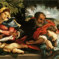 Lorenzo Lotto. La Sacra Famiglia con Santa Caterina d'Alessandria