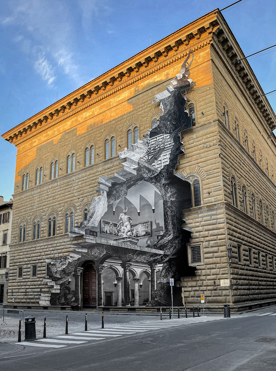 "La ferita": installazione site specific di JR a Palazzo Strozzi