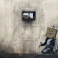 Banksy. Painting walls