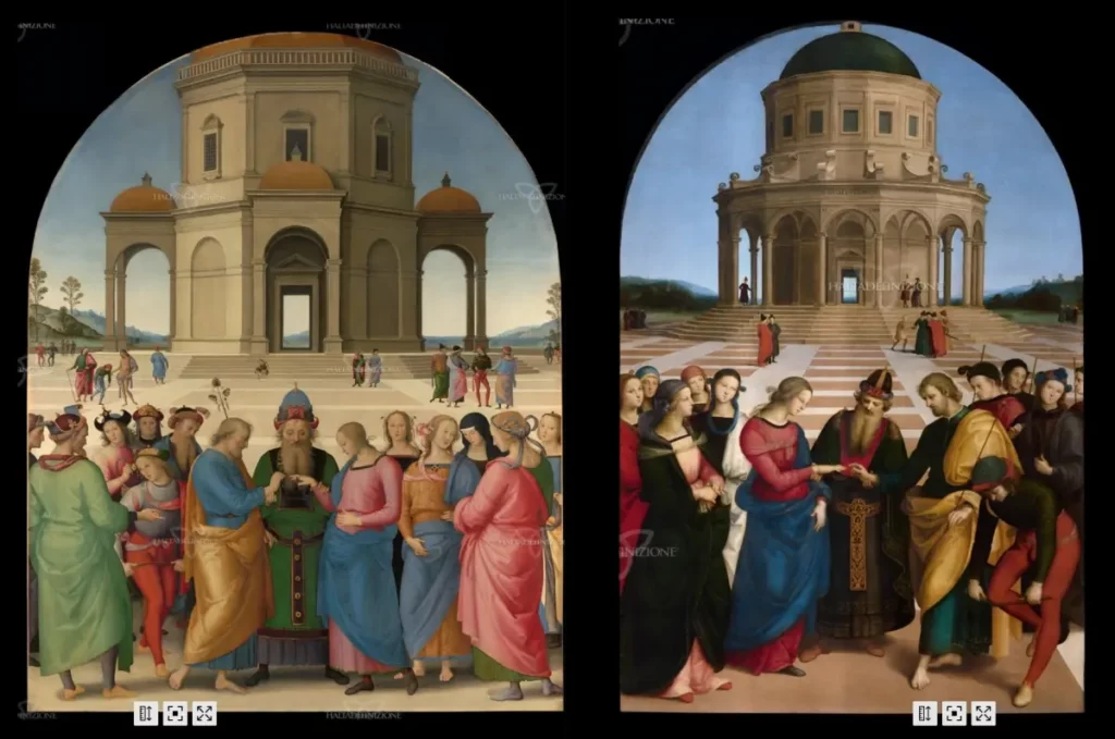 Perugino e Raffaello. "Sposalizi" digitali a confronto